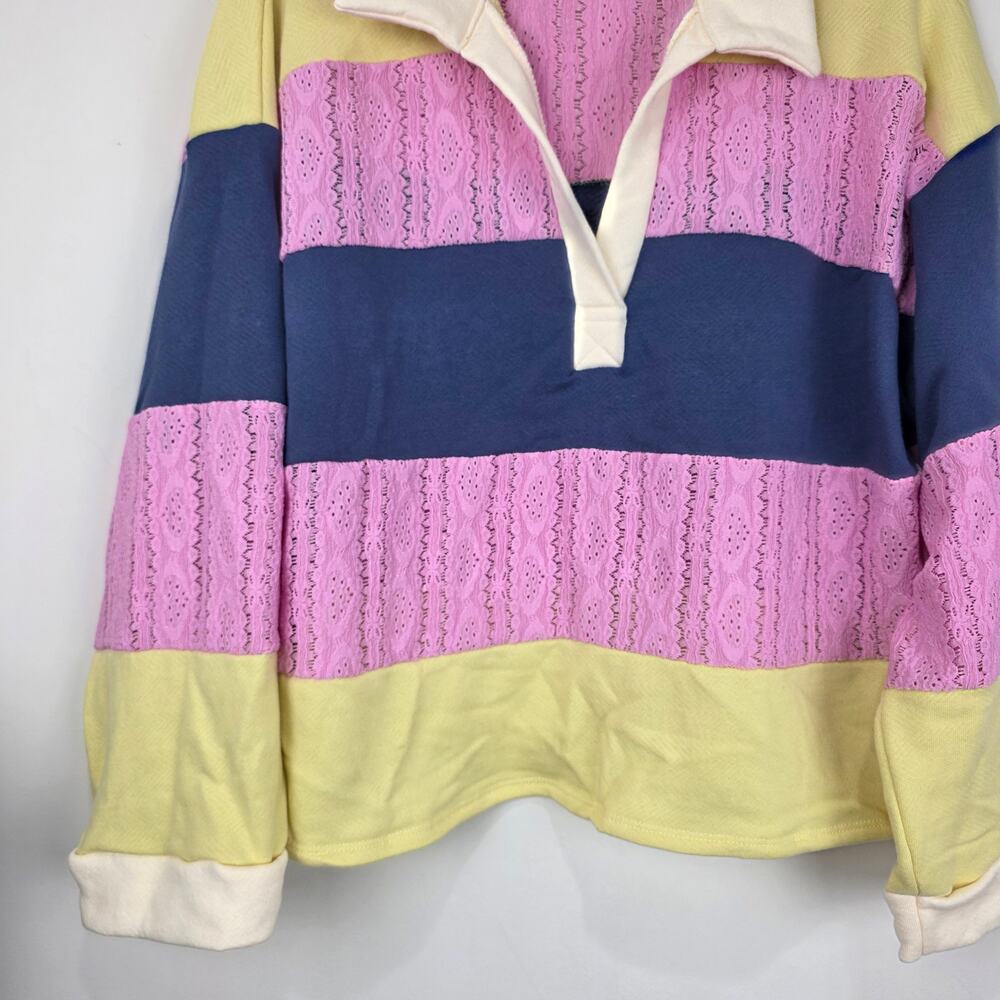 Bucket List Color Block Lace Embroidered Long Sle… - image 5